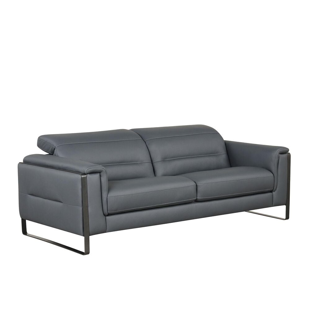 Nicoletti Calia Sofas Eminence Stationary Leather Sofa in Blu, , large