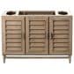 James Martin Vanities Portland 48" Single Bathroom Vanity in Whitewashed Walnut with 3 cm White Zeus Quartz Top and Rectangular Sink, , large