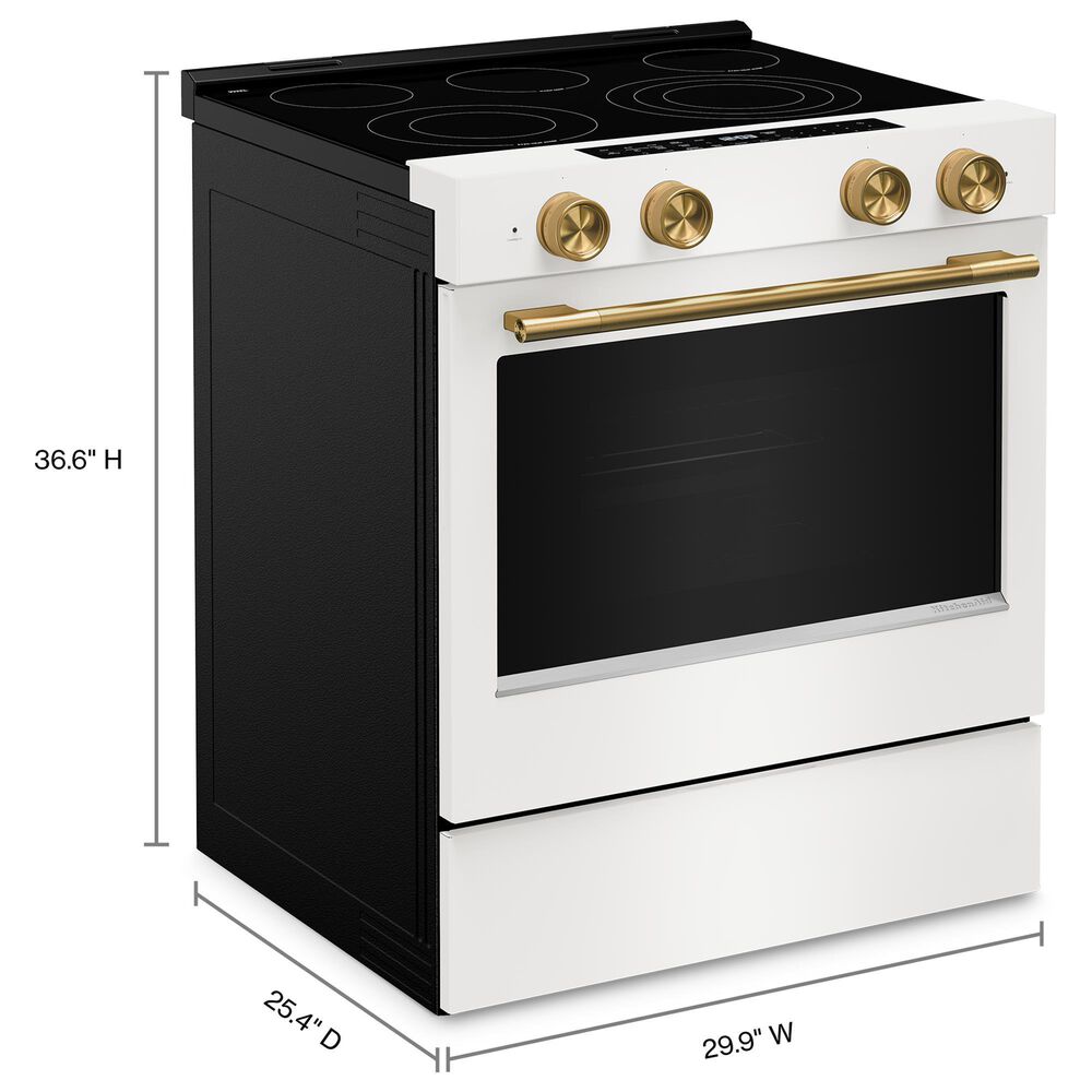KitchenAid 5.3 Cu. Ft. Smart Slide-in Electric Range in Porcelain White, , large