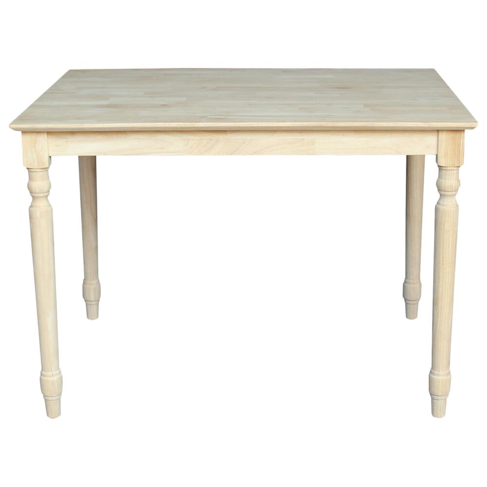 International Concepts Modern Farmhouse Casual Dining Table in Unfinished, , large