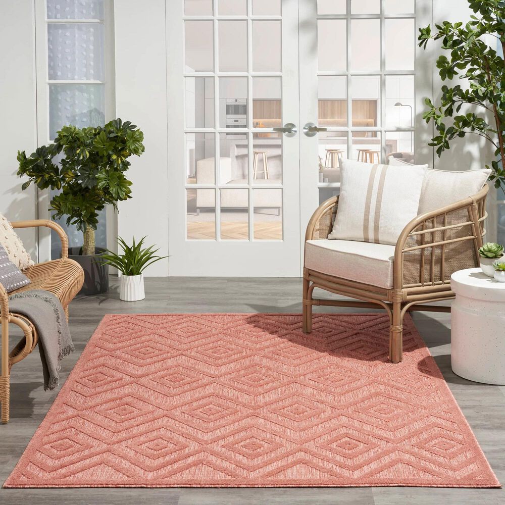 Nourison Versatile 5&#39; x 7&#39; Coral and Orange Indoor/Outdoor Area Rug, , large