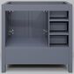 Lexora Home Jacques 36" Right Offset Single Bathroom Vanity in Dark Grey with 2 cm White Carrara Marble Top and Rectangular Sink, , large