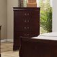 Crown Mark Louis Philip 5 Drawer Chest in Cherry, , large