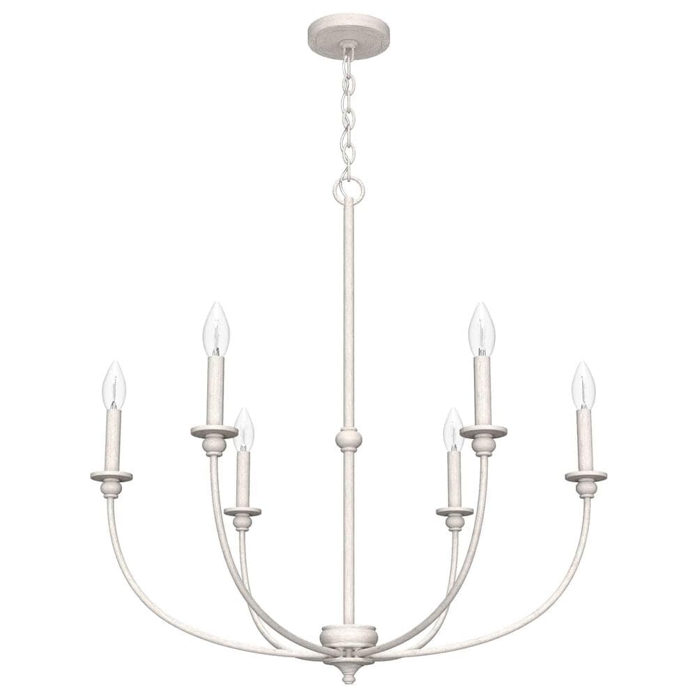 Hunter Southcrest 6-Light Chandelier in Distressed White, , large