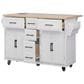 HOMLUX 56.5"" Kitchen Island with Drop Leaf in White and Natural, , large