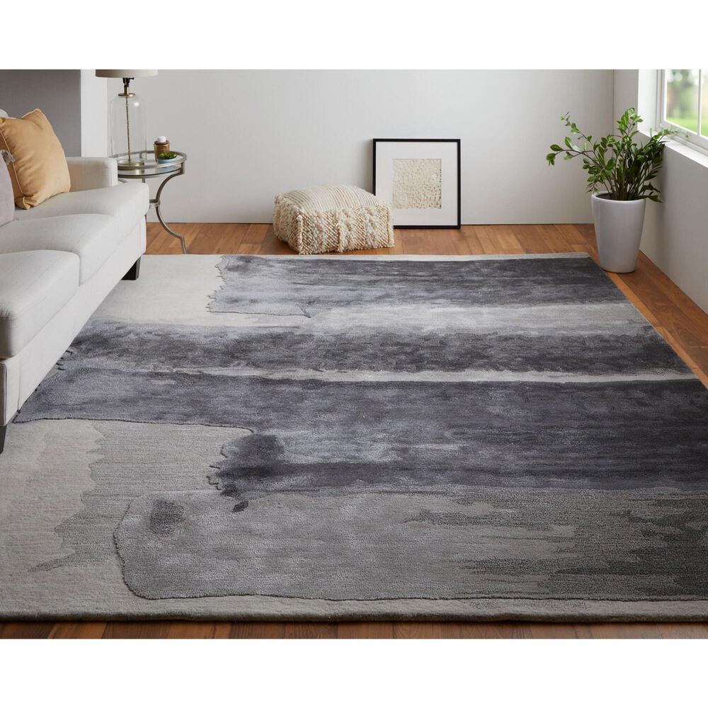 Feizy Anya 3&#39;6&quot; x 5&#39;6&quot; Charcoal and Ivory Area Rug, , large