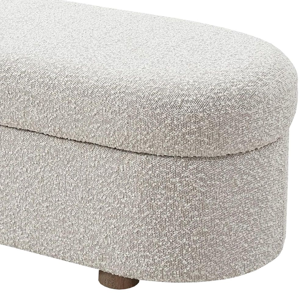 Urban Home Kiki Storage Bench in Cotton Ball Boucle, , large