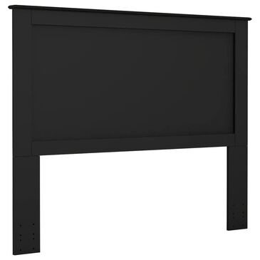 Lemoore Essential Queen/Full Panel Headboard in Soiid Black, , large