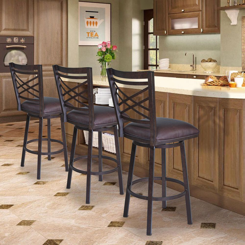 Blue River Fargo 30&quot; Swivel Barstool in Brown, , large