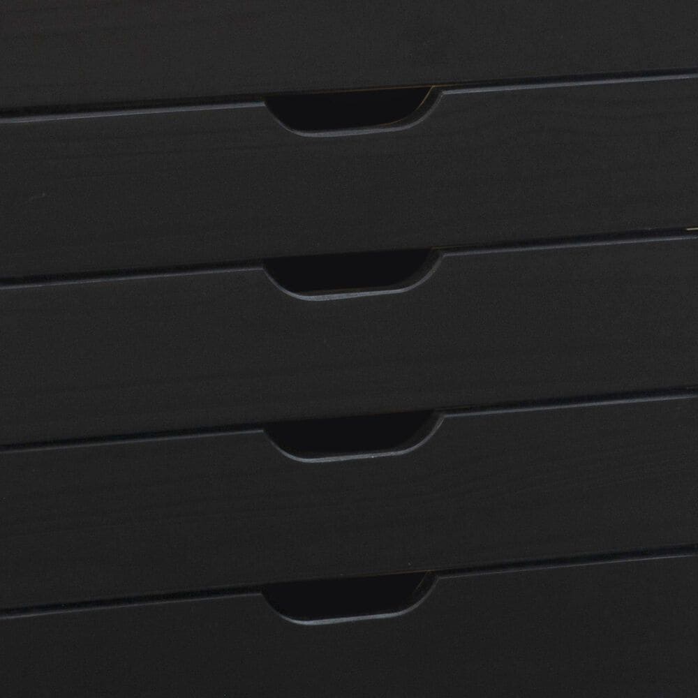 Linon Home Decor Cary 6-Drawer Wide Rolling Cart in Black, , large