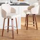 LumiSource Dahlia Swivel Counter Stool with Cream Fabric Upholstery in Walnut and Chrome (Set of 2), , large