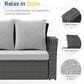 Hearth and Haven Outdoor Sofa with Black Wicker Frame in Gray, , large