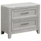 New Heritage Design Fiona 2-Drawer Nightstand in Mist Gray and White, , large