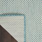 Nourison Courtyard Ivory and Aqua 2" x 3" Indoor/Outdoor Area Rug, , large