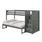 Mayberry Hill Sami Twin Over Full Step Bunk Bed in Grey, , large