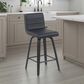 Armen Living Vienna Swivel Counter Height Stool with Black Upholstery in Black Brushed, , large