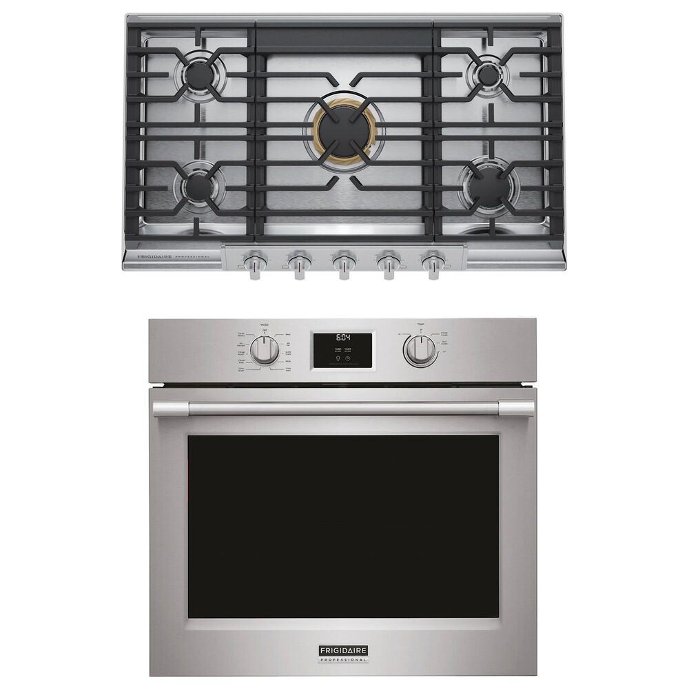Frigidaire Professional Professional 2-Piece Kitchen Package with 30" Single Wall Oven and 36" Gas Cooktop in Stainless Steel, , large