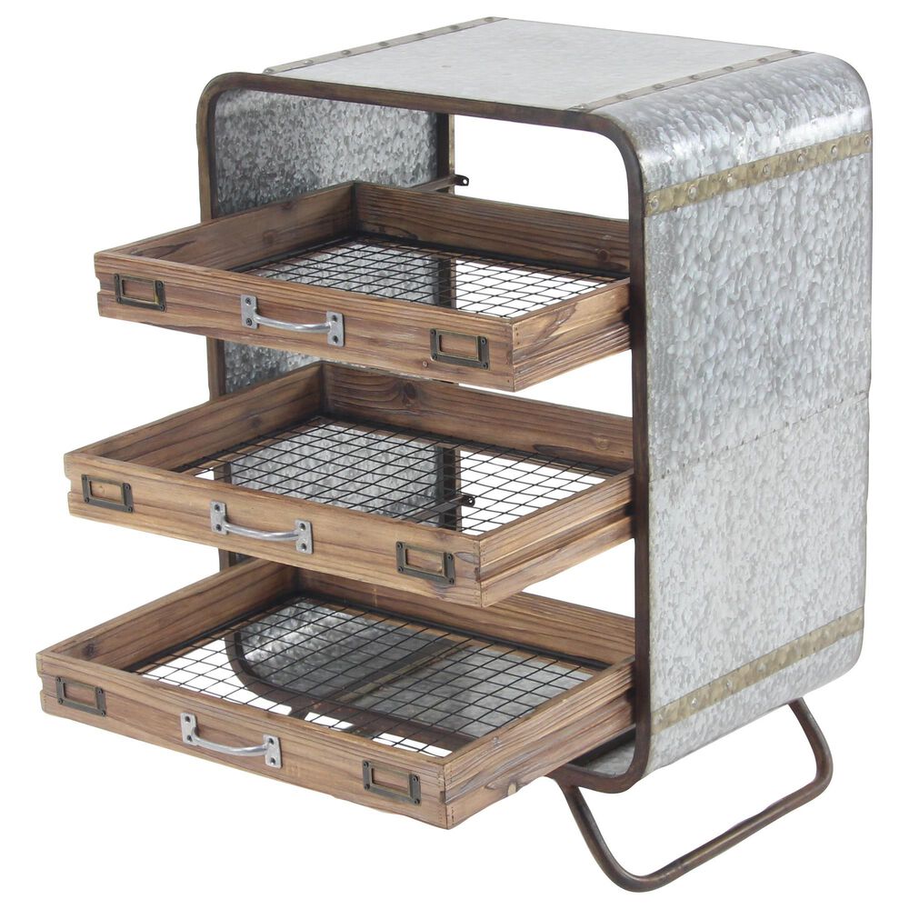 Uma Enterprises Industrial Chest in Brown and Gray, , large