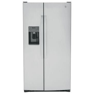 GE Appliances 25.3 Cu. Ft. Side by Side Refrigerator with External Dispenser in Fingerprint Resistant Stainless Steel, , large
