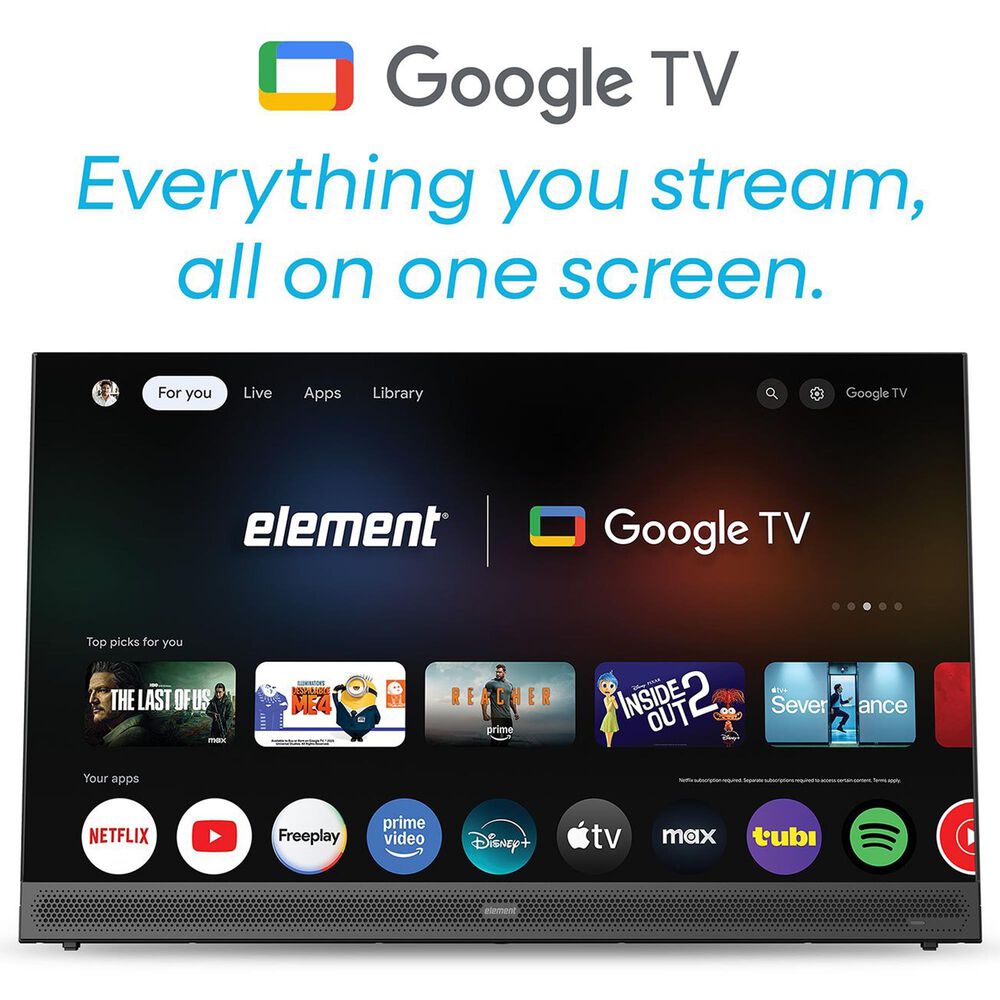 Element 32" Class 1080P FHD Portable in Black - Smart Google TV, , large