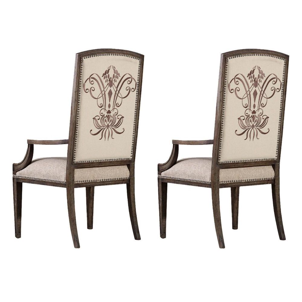 Hooker Furniture Rhapsody Insignia Arm Chair in Rustic Walnut &#40;Set of 2&#41;, , large