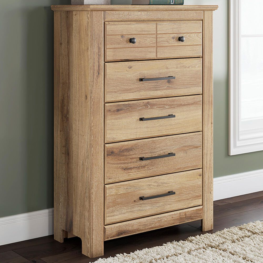 Ashley Makidern 5 Drawer Chest in Natural Brown, , large