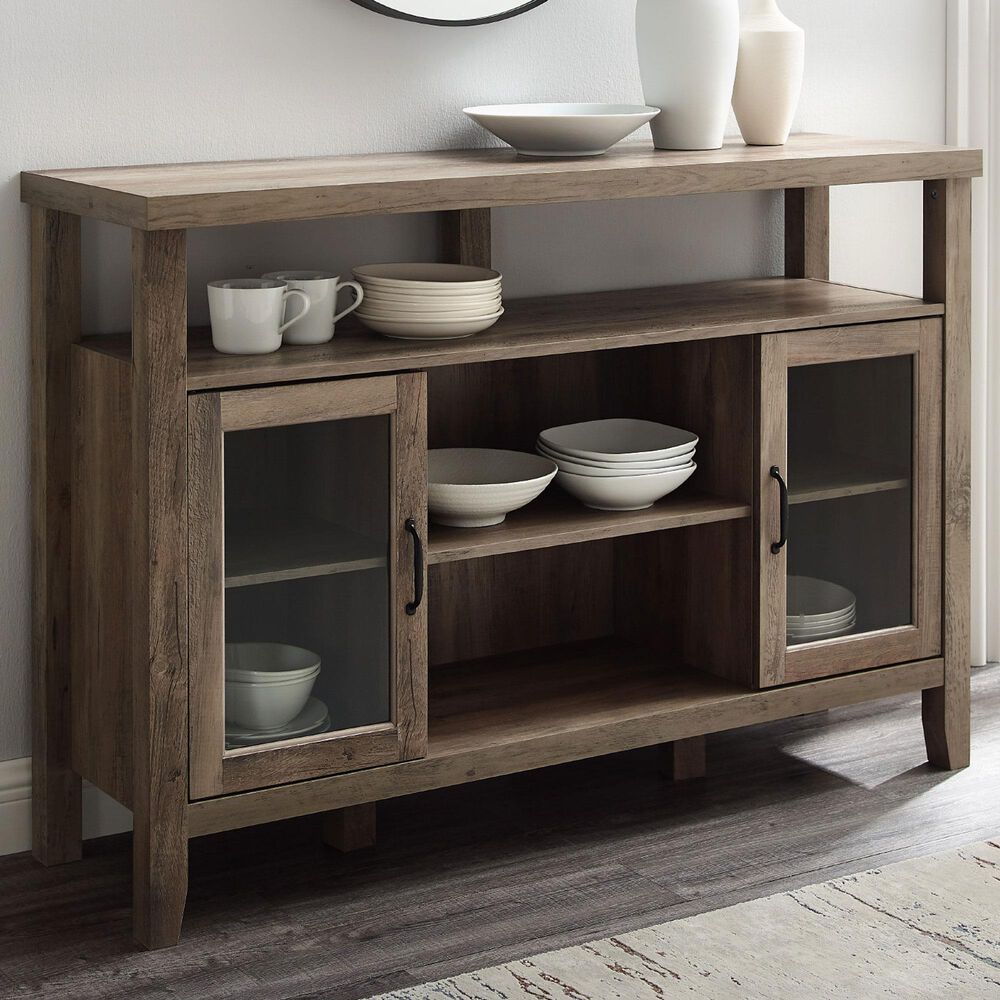Walker Edison Jordan 52&quot; TV Stand in Grey Wash, , large