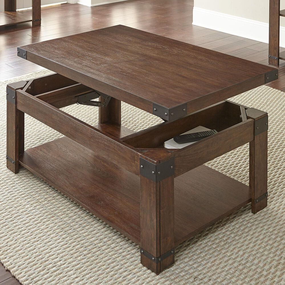 Steve Silver Arusha Lift-Top Cocktail Table in Medium Cherry, , large