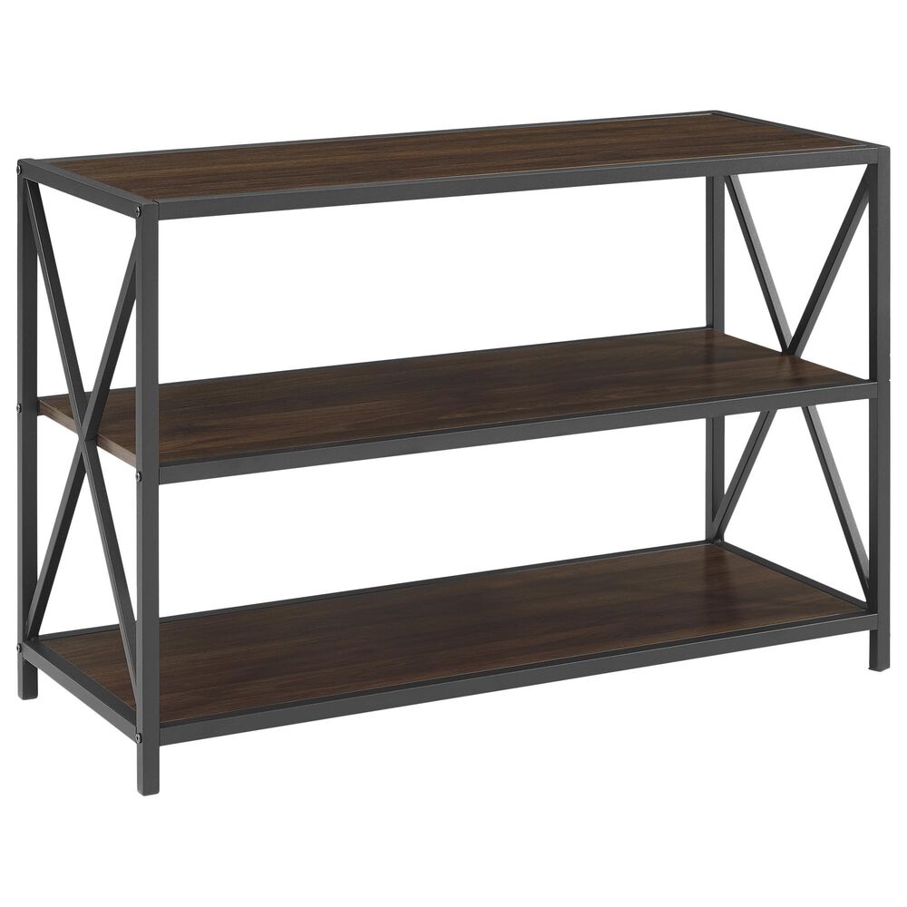 Walker Edison 40" X-Frame Media Bookshelf in Dark Walnut, , large