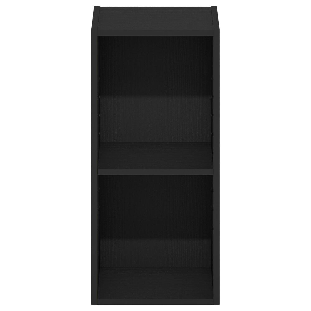 HOMLUX 2-Tier Space Saving Storage Bookcase with Adjustable Shelf in Blackwood, , large