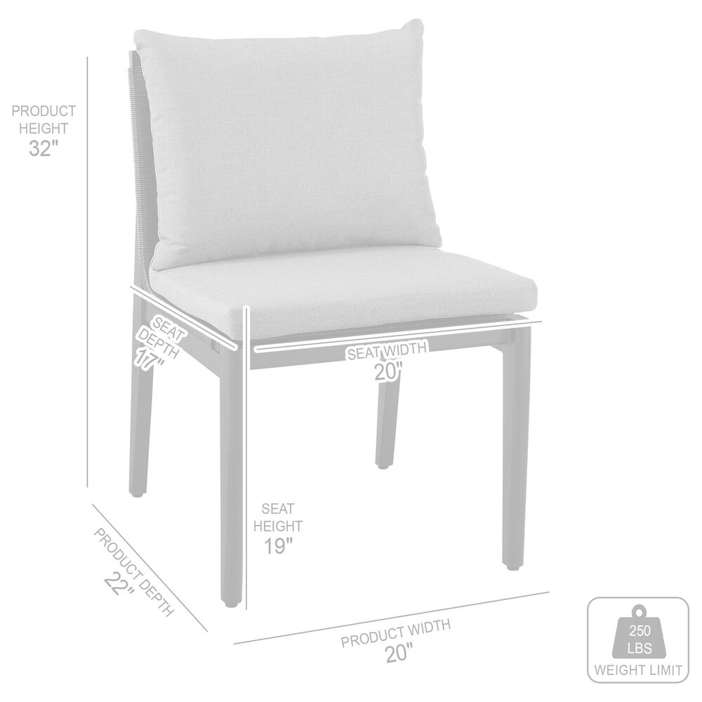 Blue River Cayman Outdoor Dining Side Chair with Dark Grey Cushion in Black (Set of 2), , large