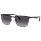 Rayban Glasses Sunglasses with Grey Gradient Lenses in Polished Black on Silver, , large