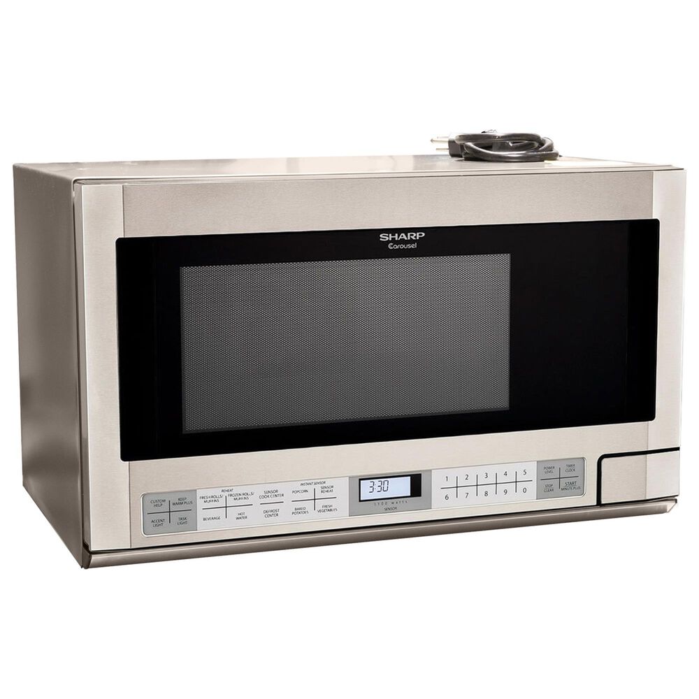 Sharp 1.5 Cu. Ft. Over-the-Counter Carousel Microwave Oven in Stainless Steel, , large