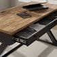 Ashley Wildenauer 3-Piece L-Shape Desk with Chair Set in Brown and Black, , large