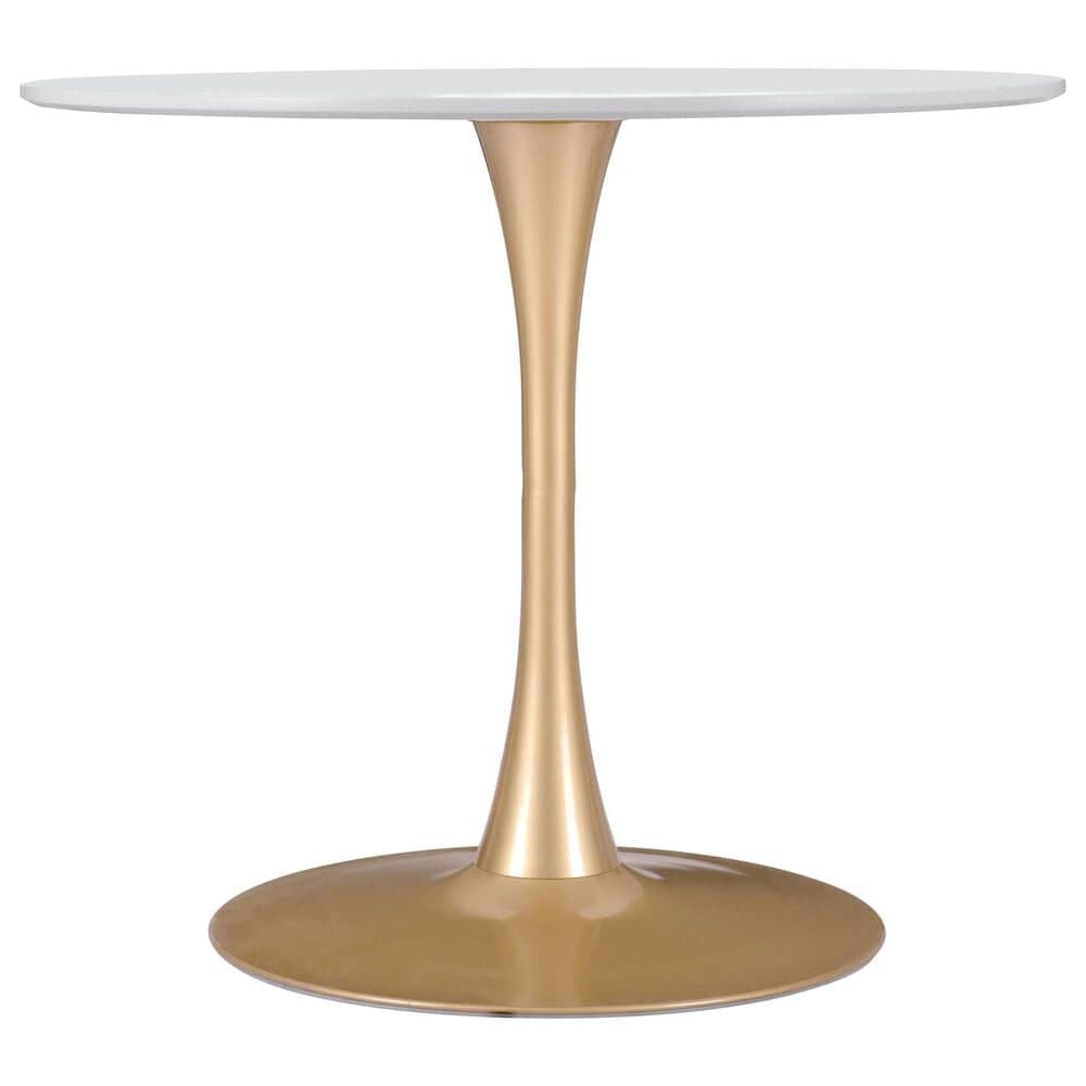 Zuo Modern Opus Dining Table in White/Gold, , large