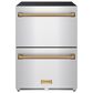 Thor Kitchen Gordon Ramsay 5.4 Cu. Ft. Undercounter Drawer Freezer with Bronze Handle Kit in Stainless Steel, , large