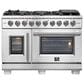 Forno Capriasca 48" Freestanding French Door Gas Range in Stainless Steel, , large