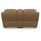 Flexsteel Cade Leather Power Reclining Console Loveseat with Headrest in Sand, , large