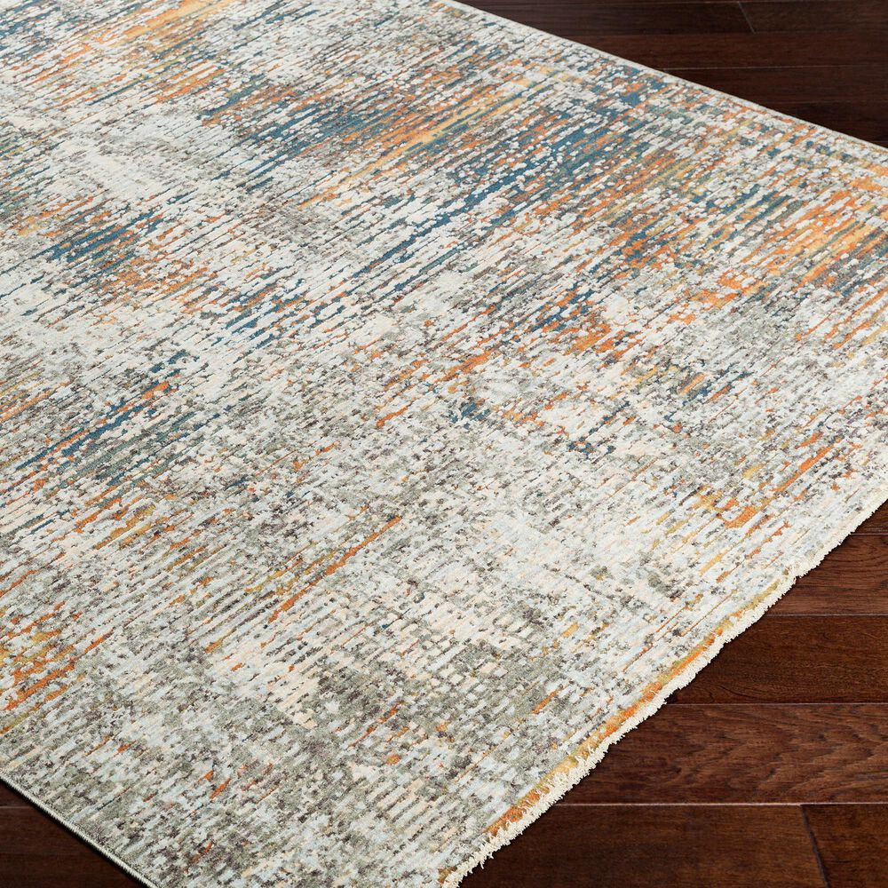 Surya Presidential PDT-2305 5&#39; x 8&#39; Blue, Gray and Orange Area Rug, , large