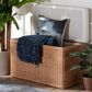 Baxton Studio Eamon Storage Bench with Brown Rattan in Cream, , large