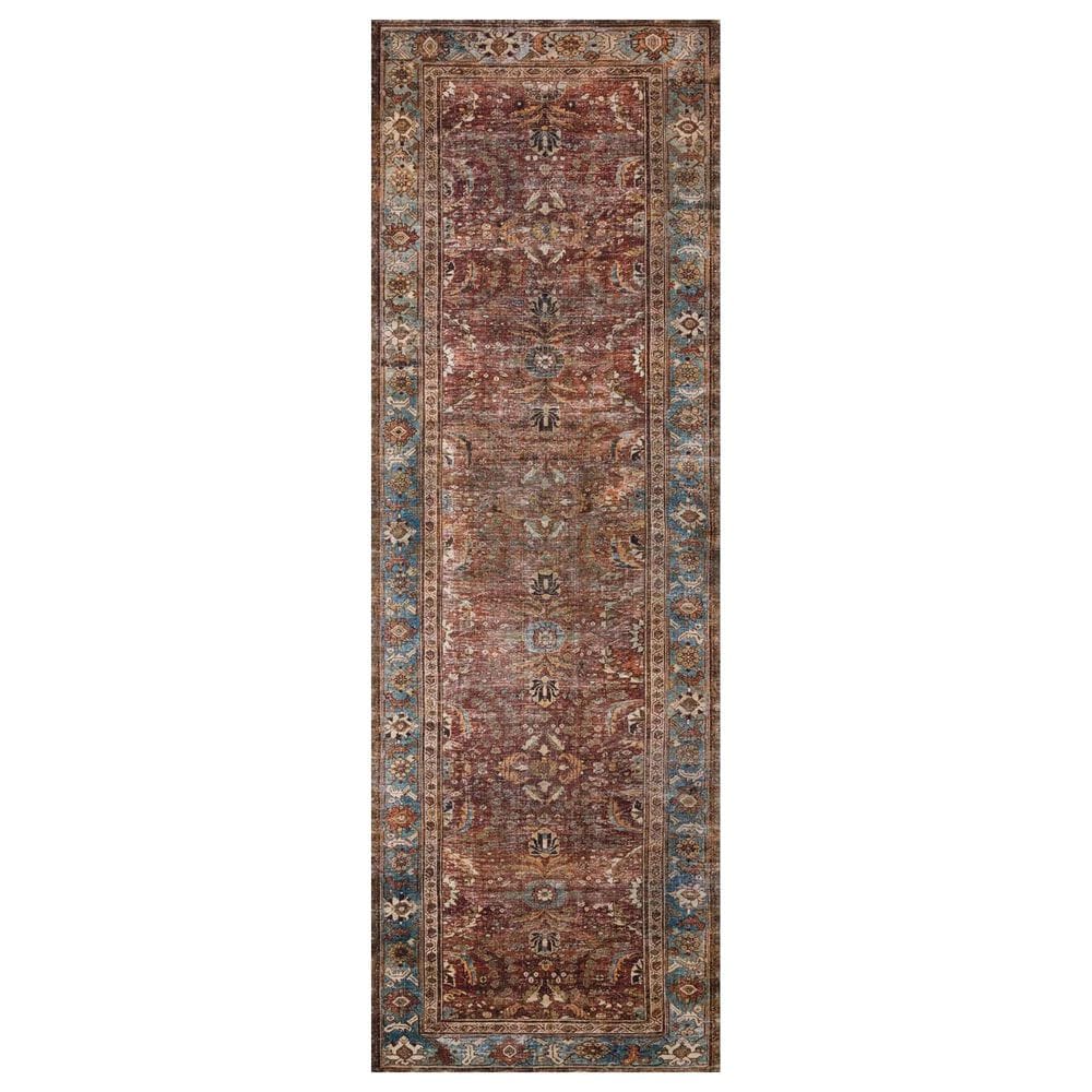Loloi II Layla LAY-01 2"6" x 9"6" Brick and Blue Runner, , large