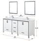 Lexora Home Ziva 80" Double Bathroom Vanity in Rustic Barnwood with 2 cm White Cultured Marble Top and Rectangular Sinks, , large