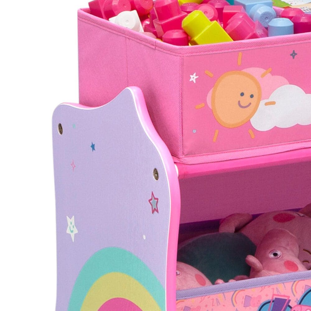 Delta Children Peppa Pig 6-Bin Design and Store Toy Organizer in Pink, , large