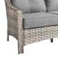 HOMLUX Outdoor Rattan Loveseat with Ergonomic Backrest in Dark Gray, , large