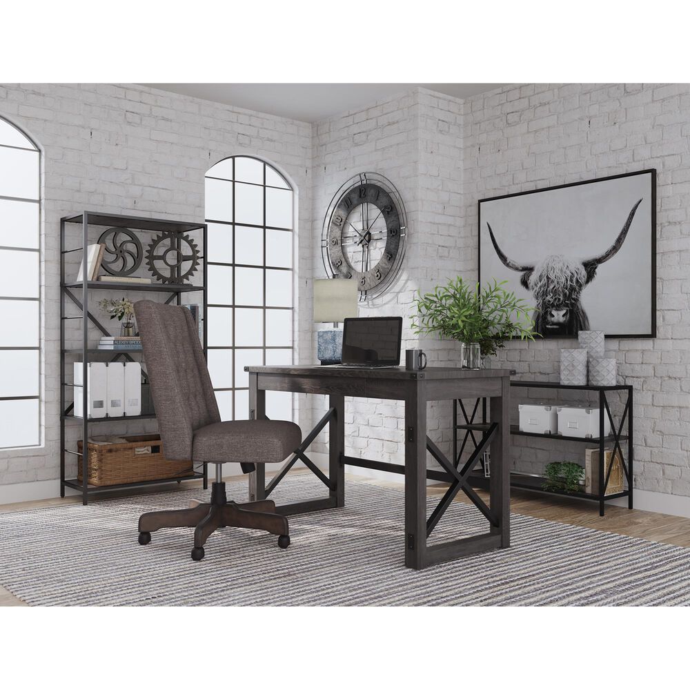Ashley Freedan Desk in Grayish Brown and Black, , large