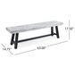 HOMLUX Carlisle Outdoor Bench in Light Gray and Black (Set of 2), , large