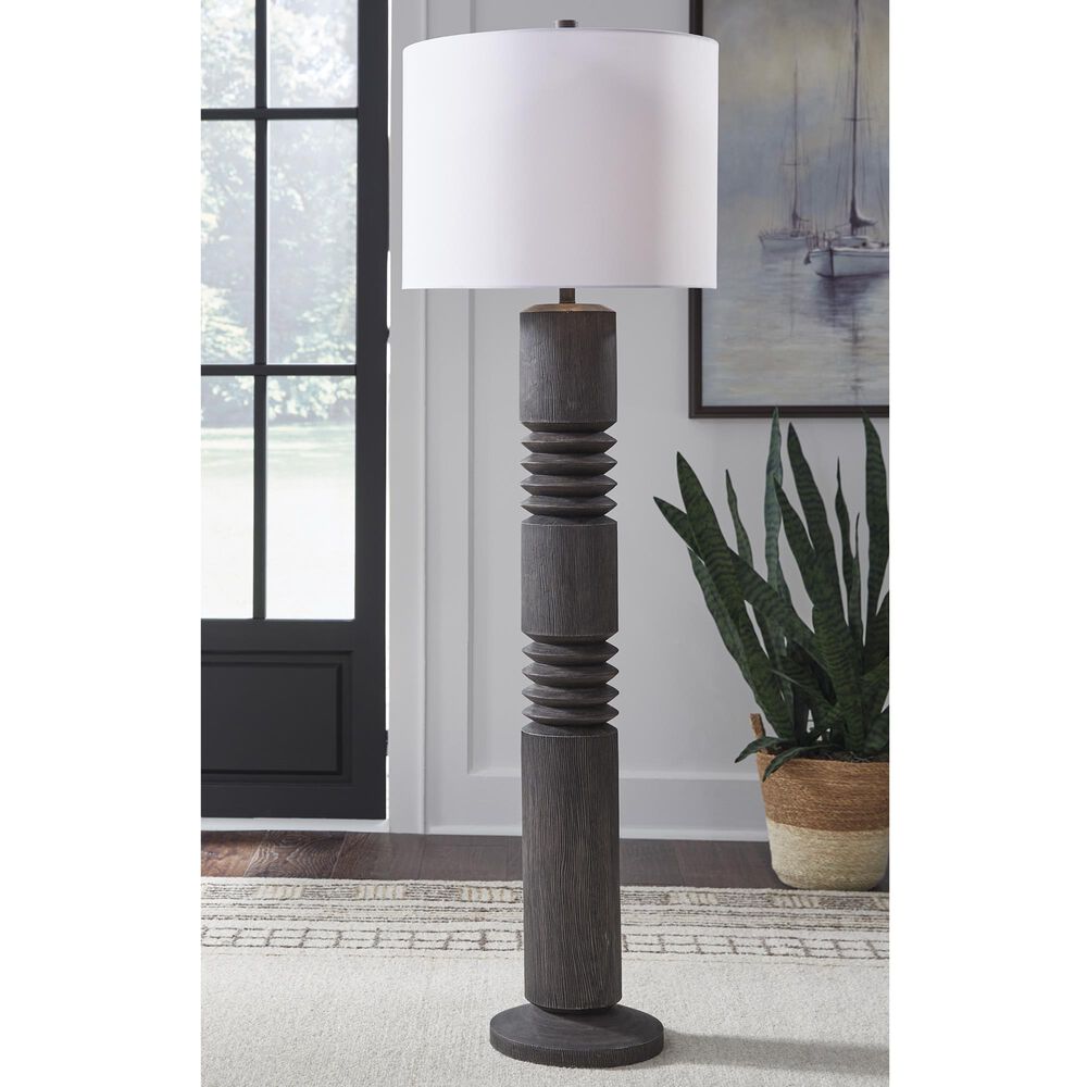 Ashley Fainwell Poly Floor Lamp in Distressed Black, , large