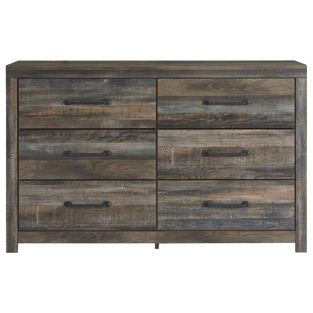 Ashley Drystan 3-Piece Queen Panel Bedroom Set in Brown Rustic, Burnt Orange and Teal, , large
