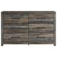 Ashley Drystan 3-Piece Queen Panel Bedroom Set in Brown Rustic, Burnt Orange and Teal, , large