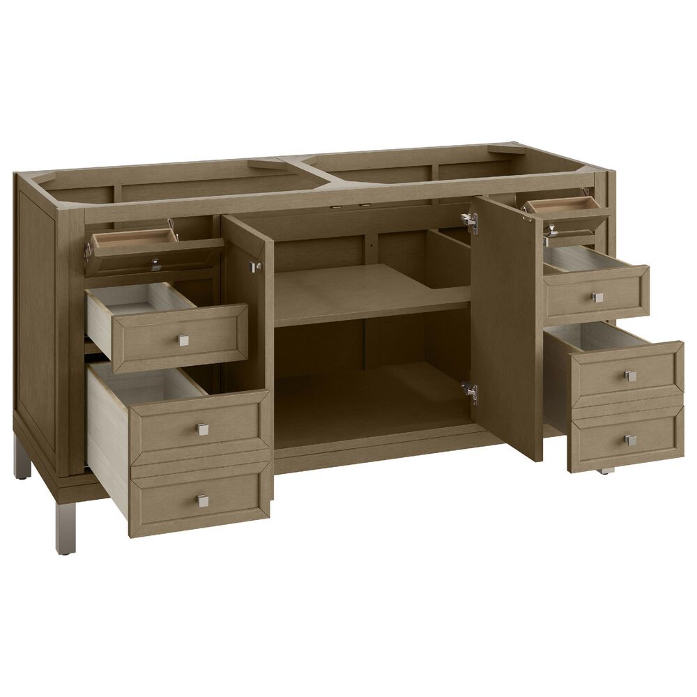James Martin Vanities Chicago 60" Double Bathroom Vanity Cabinet in Walnut Whisper, , large